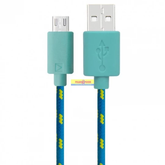 Кабель USB - Micro USB (1 м) в тканевой оплетке (Я)