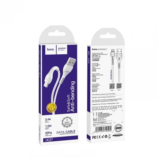 Кабель USB - Micro USB HOCO X37 (1 м, 3А)