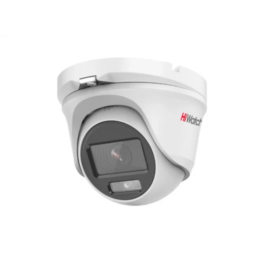 Камера HD-TVi HiWatch DS-T203L с LED подсветкой до 20м и технологией ColorVu (Купол, 2.8мм, 2Mpx,1920х1080, с переключ. режимов HD-TVI/AHD/ CVI/CVBS)