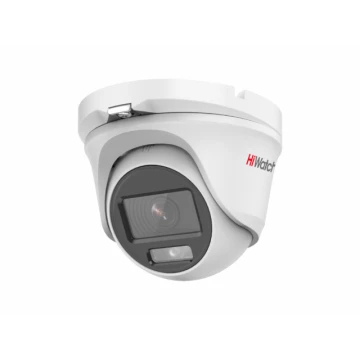 Камера HD-TVi HiWatch DS-T203L с LED подсветкой до 20м и технологией ColorVu (Купол, 2.8мм, 2Mpx,1920х1080, с переключ. режимов HD-TVI/AHD/ CVI/CVBS)