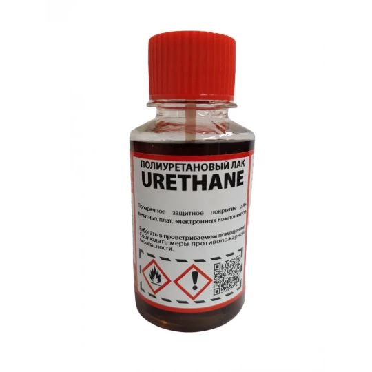 Лак Urethane 100мл (с кистью) прозрачное защитное покрытие для печатных плат и электронных компонентов Solins