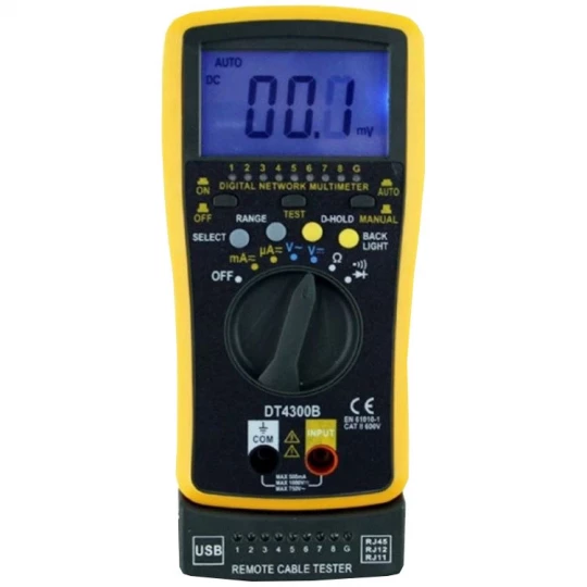 Мультиметр DT4300B (с кабельным тестером LAN, USB)