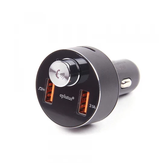 Радио FM-модулятор Eplutus CB-102 (Bluetooth, hands-free,12/24V, microSD, 2хUSB 5V, 3.1А)