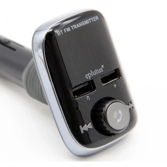 Радио FM-модулятор Eplutus FB-02 (Bluetooth, hands-free,12/24V, 2хUSB 5V, 3.4А, AUX, пульт)