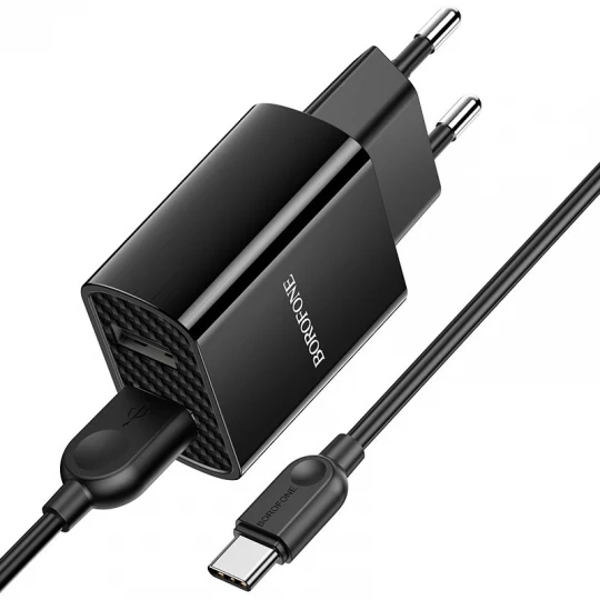 СЗУ BOROFONE BA53A (2.1A , 2USB) черный (в блистере)