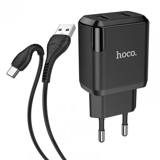 СЗУ HOCO N7 (2.1A, 2USB, черный) (Я)