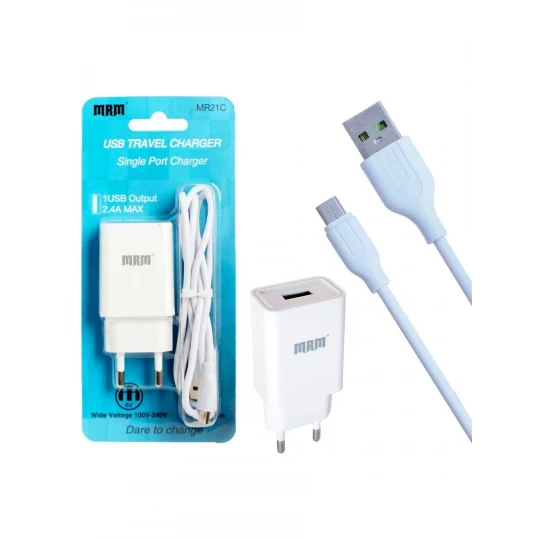 СЗУ MRM MR21t с кабелем Type-C (2.4A, 1 x USB) (в блистере)