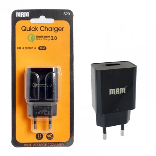 СЗУ MRM S20 (3,1A, 1 x USB, QC 3.0, 18W) (без упаковки)