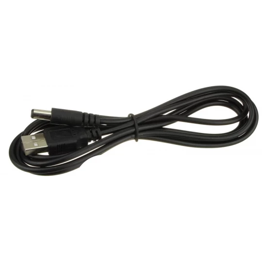 Шнур питания штекер (5.5х2.1) на штекер USB (1,5м) подходит для питания цифровых приставок от 5V 18-0231