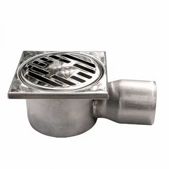Трап d 50 100х100 нержавеющая сталь горизонтальный