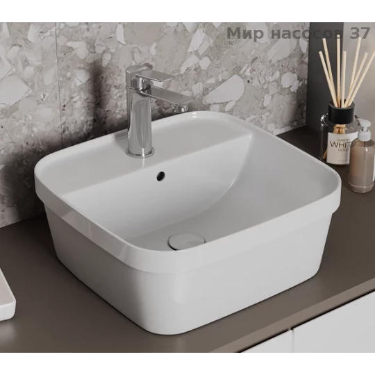 Раковина накладная D&K Quadro DT1510916, 430*425*175мм, белый