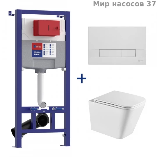 Комплект 3в1: Инсталляция Lemark PENEDA EXPERT кнопкой смыва BIT + унитаз FLOREX 100121423