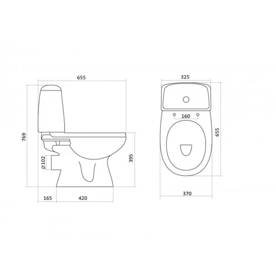 Компакт-унитаз Цезарь 1WH301745, SANTEK.