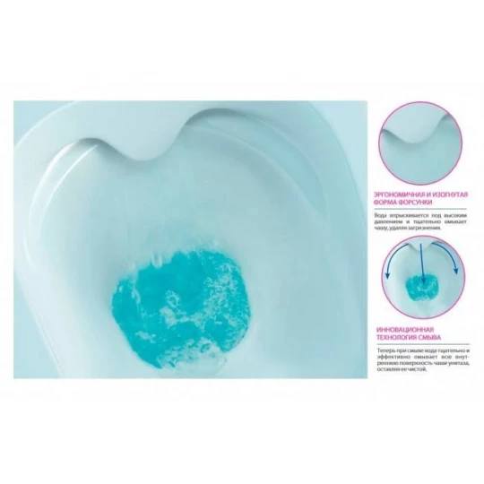 Унитаз безободковый СARINA New Clean on подвесной м/л, Сersanit