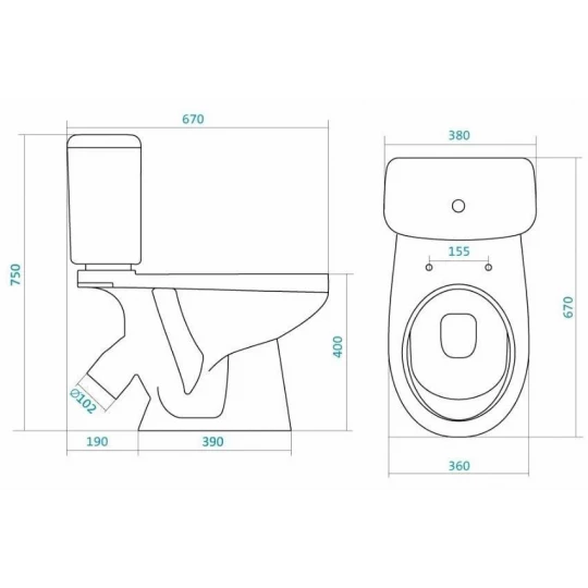 Компакт-унитаз БОРЕАЛЬ 1WH302142, Santek