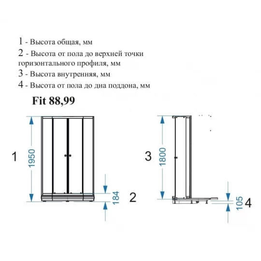 Душевой угол DOMANI SPA Fit 99 НП СМ