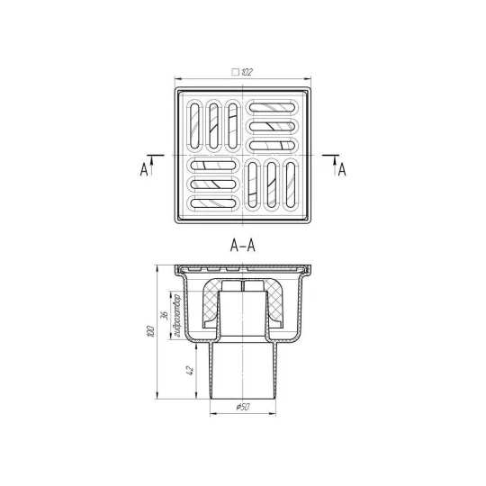 Трап вертикальный 50 (10*10) НЖ решетка ТА5202, АНИ.