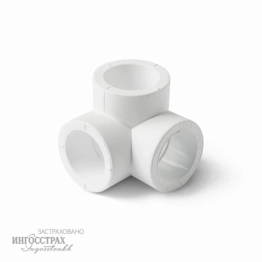 Тройник (белый) PPRC d 20 двухплоскостной PRO AQUA (25шт/200шт) / РТП