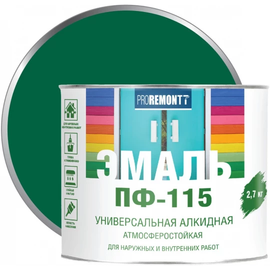 0006635 Эмаль ПФ-115 PROREMONTT зеленая глянцевая 20кг