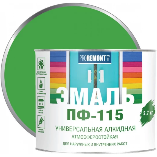 0006659 Эмаль ПФ-115 PROREMONTT салатовая глянцевая 20кг