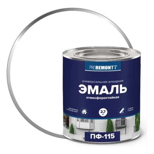 0006609 Эмаль ПФ-115 PROREMONTT белая глянцевая 2,7кг