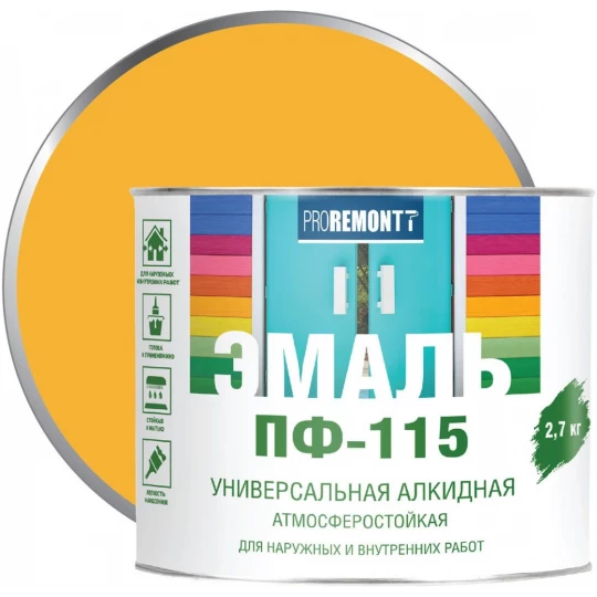 0006630 Эмаль ПФ-115 PROREMONTT желтая глянцевая 20кг
