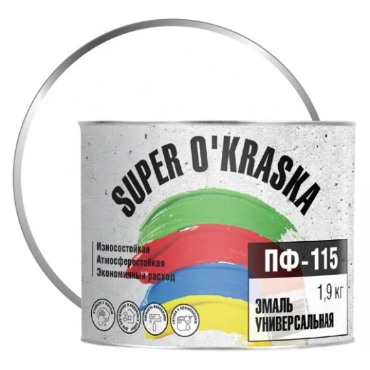 0006793 Эмаль ПФ-115 SUPER OKRASKA белая матовая 1,9кг