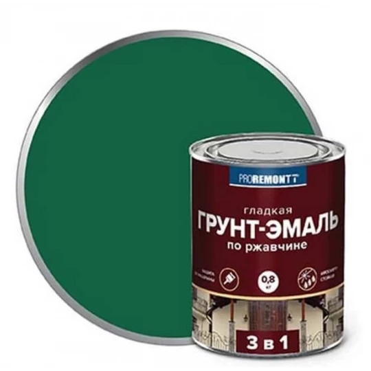 8300089 Грунт-эмаль 3 в 1 PROREMONTT зеленая 0,8 кг