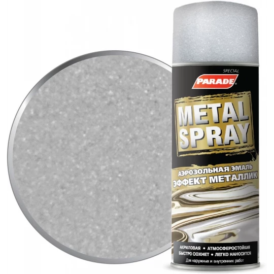 0006346 Эмаль PARADE METAL SPRAY 1680 Металлик Серебро 400мл