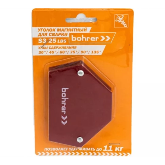 71111325 Уголок магнитный для сварки BOHRER 30°45°60°75°90°135° 25LBS (до 11 кг)