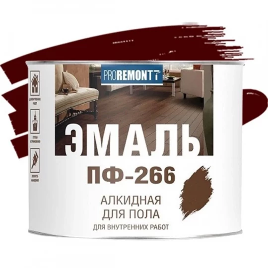 0006705 Эмаль ПФ-266 PROREMONTT красно-коричневая 1.9кг (6)