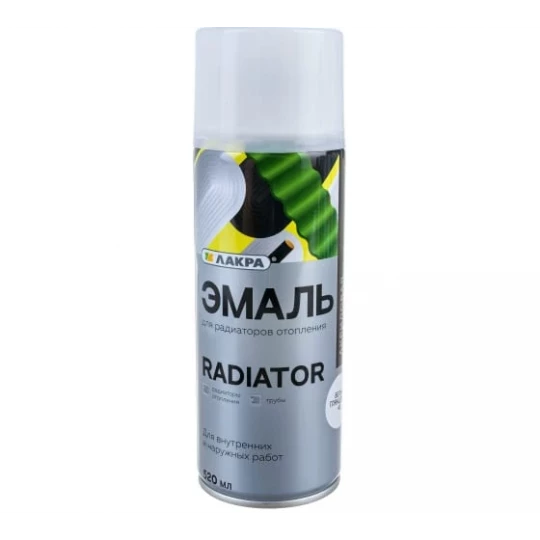 8300196 Эмаль ЛАКРА RADIATOR аэрозольная д/радиаторов отопления Белый глянцевый 40