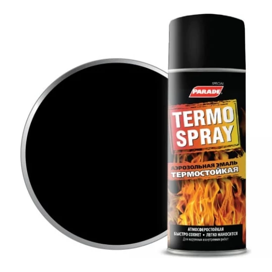 0006374 Эмаль аэрозольная PARADE TERMO SPRAY Черный