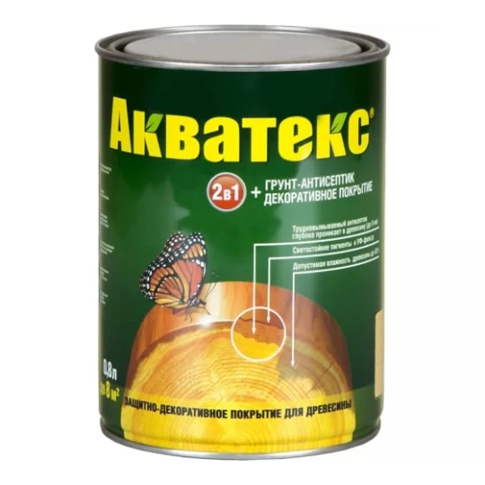 257200 Антисептик АКВАТЕКС 2 в 1 0,8л махагон