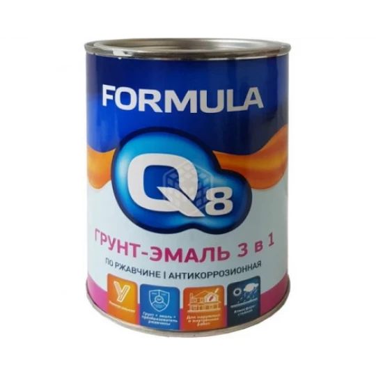 Грунт-эмаль по ржавчине Зеленая 0.9кг FORMULA Q8