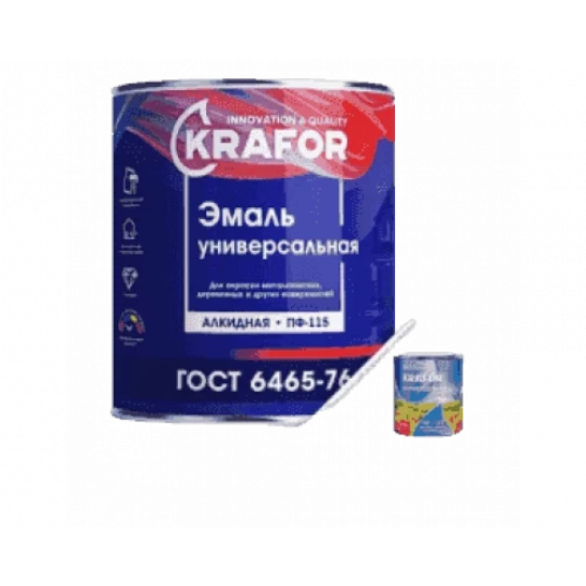 Эмаль ПФ-115 KRAFOR для внутренних и наружних работ зеленая 0,9л