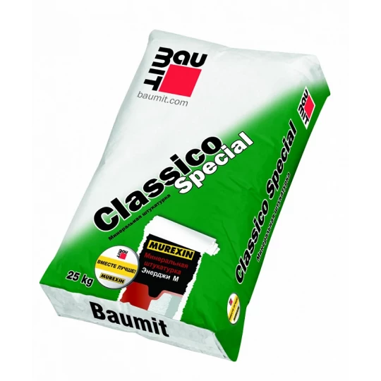 Штукатурка минеральная Baumit Classico Special 2K / Энерджи М шуба
