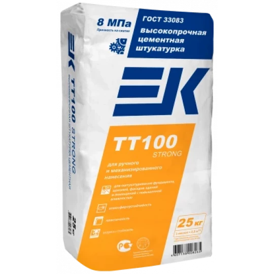 Штукатурка цементная высокопрочная ЕК TT100 STRONG 25 кг