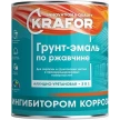 Грунт-эмаль по ржавчине красно-коричневая 2,7 кг KRAFOR