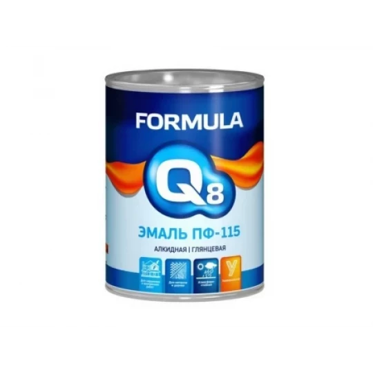 Эмаль ПФ-115 алкидная Formula Q8, глянцевая, 0,9 кг, голубая